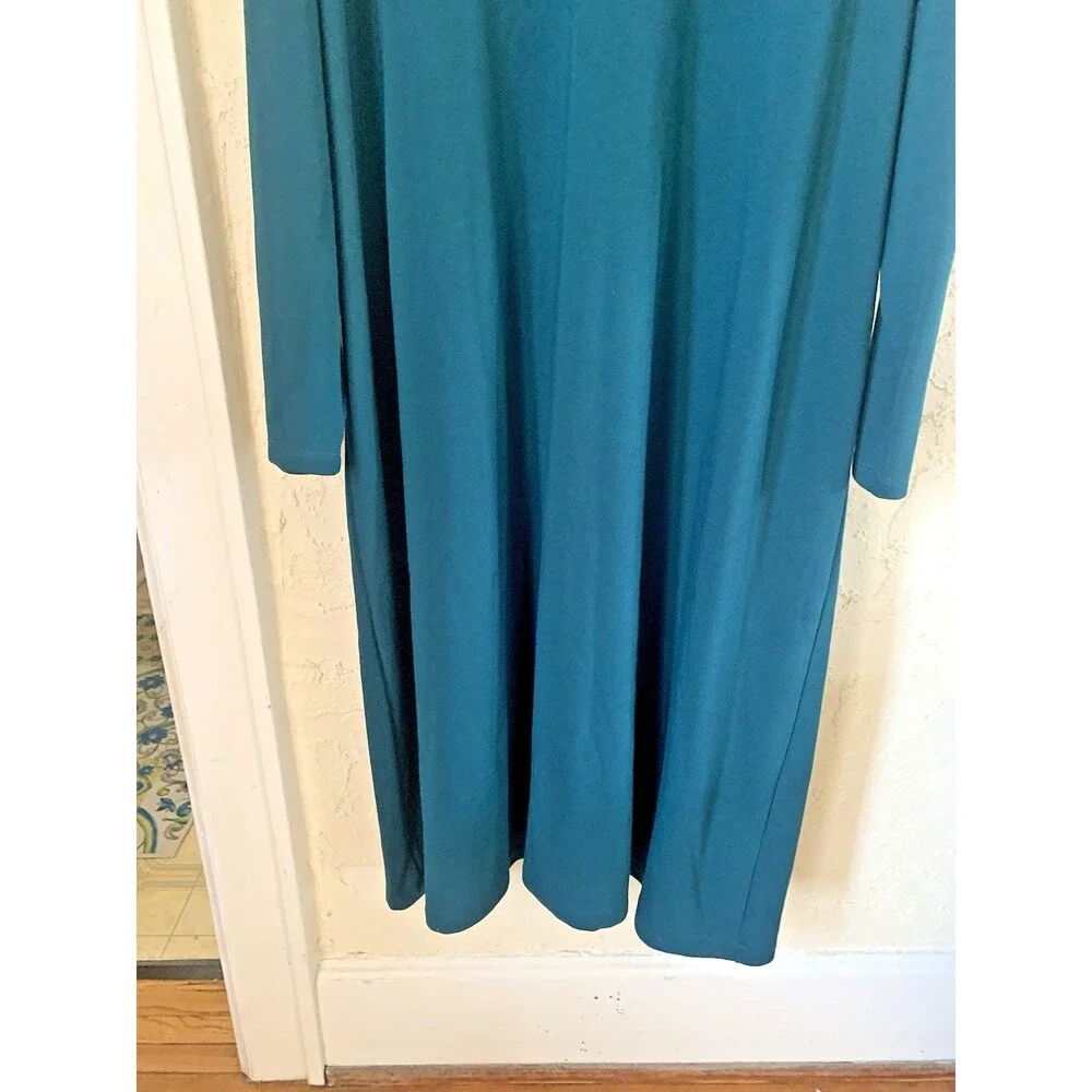 SERENGETI Women's Dress Size 2XL Turquoise Green Blue Long Rayon VTG